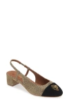 Kurt Geiger Sloane Mid Slingback In Open Beige