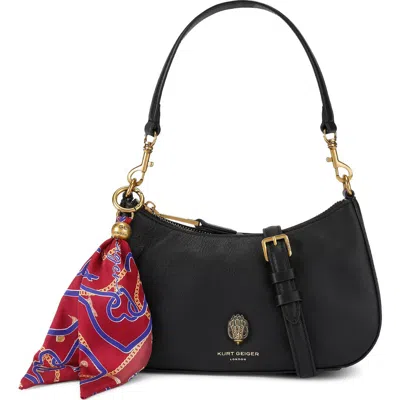 Kurt Geiger Sloane Eagle-head Leather Shoulder Bag In Black