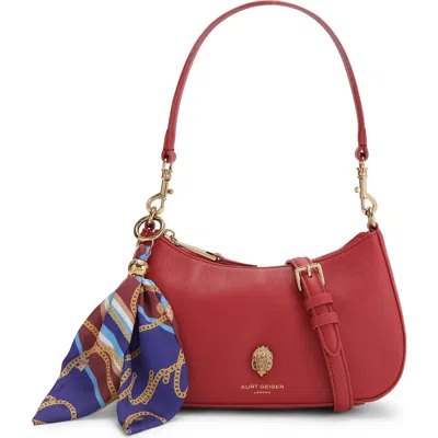 Kurt Geiger London Sloane Leather Hobo Crossbody Bag In Red