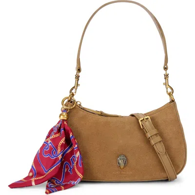 Kurt Geiger London Sloane Suede Hobo Crossbody Bag In Brown