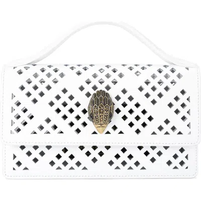 Kurt Geiger London Small Bond Leather Top Handle Bag In White