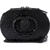 Kurt Geiger London Small Chelsea Croc Embossed Leather Crossbody Bag In Black