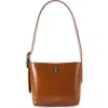 Kurt Geiger London Small Chelsea Leather Bucket Bag In Medium Brown