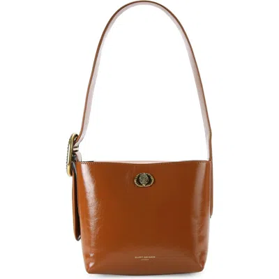 Kurt Geiger London Small Chelsea Leather Bucket Bag In Brown
