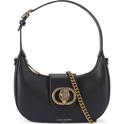 Kurt Geiger London Small Chelsea Leather Hobo Bag In Black
