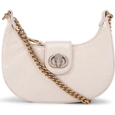 Kurt Geiger London Small Chelsea Snake Embossed Leather Hobo Crossbody Bag In Pink