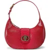 Kurt Geiger London Small Chelsea Snakeskin Embossed Hobo Bag In Red