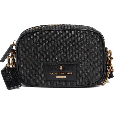 Kurt Geiger London Small Chiswick Woven Camera Crossbody Bag In Black