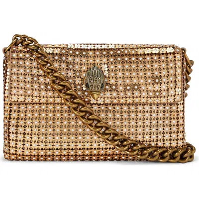 Kurt Geiger London Small Crystal Flower Party Shoulder Bag In Gold