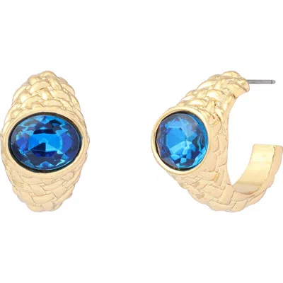 Kurt Geiger London Small Crystal Hoop Earrings In Gold