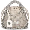 Kurt Geiger London Small Crystal Macramé Bag In Open Grey