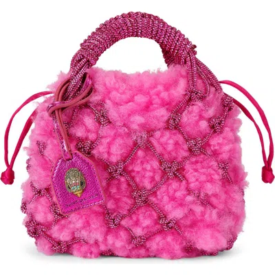 Kurt Geiger London Small Crystal Macramé Bag In Pink