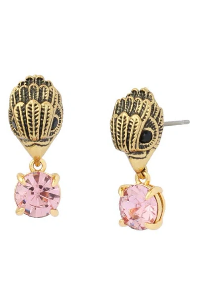 Kurt Geiger London Small Eagle Stone Drop Earrings In Gold
