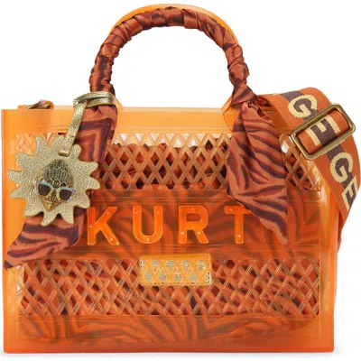 Kurt Geiger Small Jelly Charm-detail Tote Bag In Orange