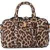 Kurt Geiger Kensington Boston Leopard Print Leather Handbag In Brown