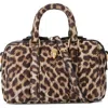 Kurt Geiger Kensington Boston Leopard Print Leather Handbag In Open Brown