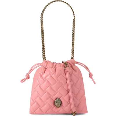 Kurt Geiger London Small Kensington Drawstring Quilted Leather Bucket Bag