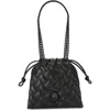 Kurt Geiger London Small Kensington Drench Quilted Leather Drawstring Crossbody Bag In Black