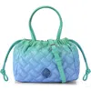 Kurt Geiger London Small Kensington Leather String Tote In Dark Blue