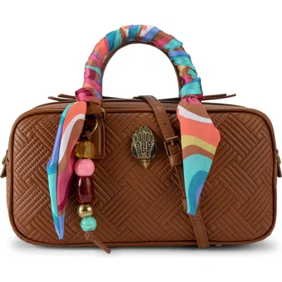 Kurt Geiger London Small Kensington Quilted Leather Duffle Bag In Brown