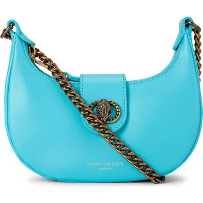 Kurt Geiger London Small Leather Chelsea Hobo Crossbody Bag In Turquoise/aqua
