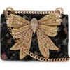 Kurt Geiger London Small Shoreditch Crystal Bow Crossbody Bag In Gray