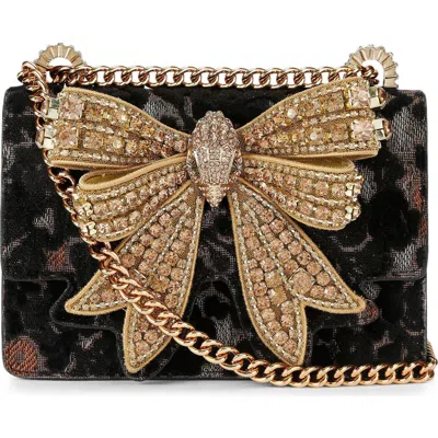 Kurt Geiger London Small Shoreditch Crystal Bow Crossbody Bag In Gray