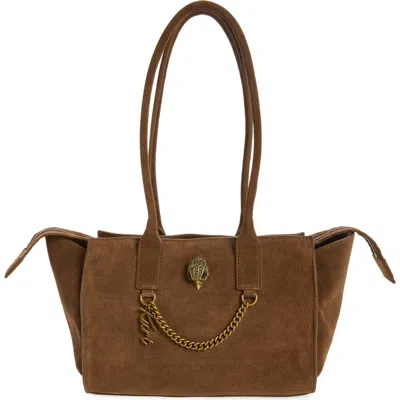 Kurt Geiger London Small Sloane Leather Shopper In Brown