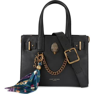 Kurt Geiger London Small Sloane Leather Tote In Black