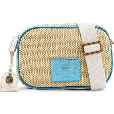 Kurt Geiger London Small Southbank Cotton Canvas Camera Crossbody Bag In Open Beige