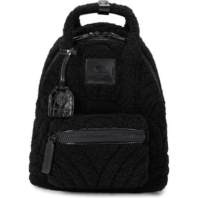Kurt Geiger London Small Southbank Faux Shearling Backpack In Black