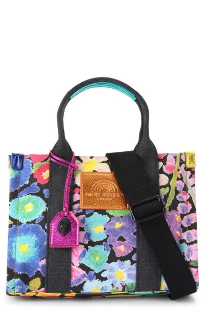 Kurt Geiger London Small Southbank Floral Canvas Tote In Pink