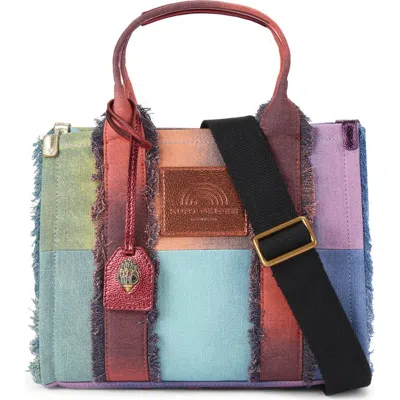 Kurt Geiger London Small Southbank Patchwork Denim Tote In Patch Multi