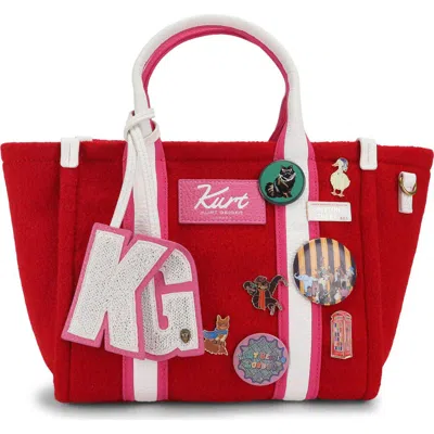 Kurt Geiger London Small Southbank Wool Shopper In Red
