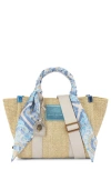 Kurt Geiger London Small Southbank Woven Shopper In Open Beige