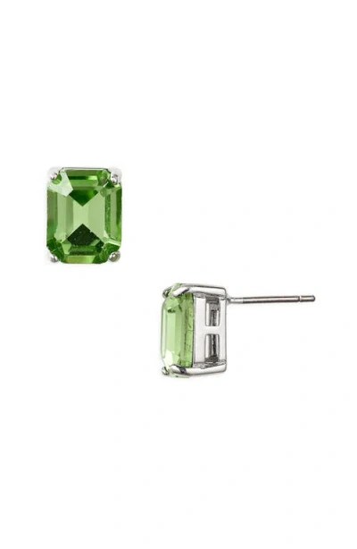 Kurt Geiger London Small Stone Stud Earrings In Green