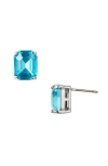 Kurt Geiger London Small Stone Stud Earrings In Blue