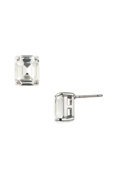 Kurt Geiger London Small Stone Stud Earrings In Metallic