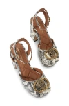 Kurt Geiger London Snakeskin Embossed Platform Pump In White