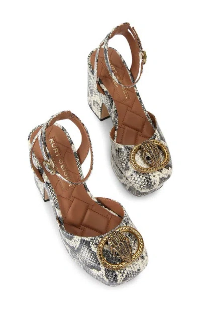 Kurt Geiger London Snakeskin Embossed Platform Pump In White