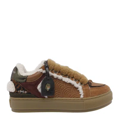 Kurt Geiger Southbank Tag Suede Sneakers In Brown