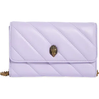 Kurt Geiger London Soho Leather Wallet On Chain In Purple