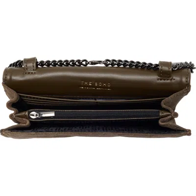 Kurt Geiger London Soho Leather Wallet On Chain In Dark Grey