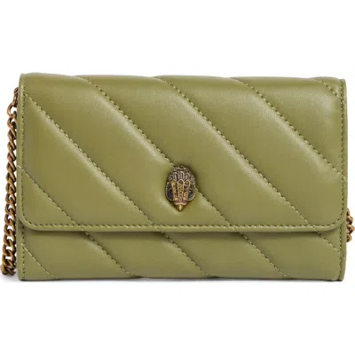 Kurt Geiger London Soho Leather Wallet On Chain In Green