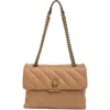 Kurt Geiger London Soho Quilted Shoulder Bag In Camel