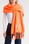 Kurt Geiger London Solid Neon Scarf In Orange
