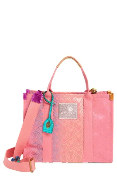 Kurt Geiger London Southbank Cotton Canvas Tote In Pink