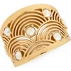 Kurt Geiger London Southbank Crystal Band Ring In Gold