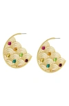 Kurt Geiger London Southbank Disc Hoop Earrings In Multi
