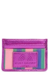 Kurt Geiger London Southbank Leather Cardholder In Purple